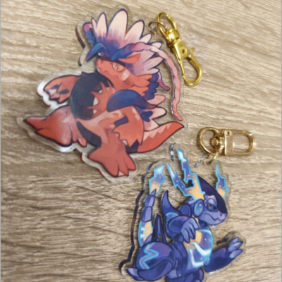 Pokémon miraidon koraidon 2.5" double sided acrylic charms