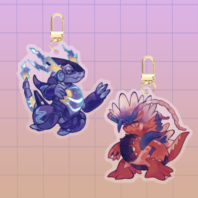 Pokémon Miraidon Koraidon 2.5" double sided acrylic charms