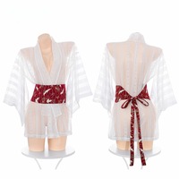Sexy low-cut kimono set - Thumbnail 1
