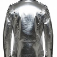 Crafted Leather Silver Punk Studded Leather Jacket - Thumbnail 1