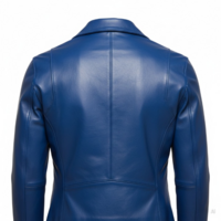 Crafted Leather Mens Classic Blue Leather Jacket Pure Lambskin Motorcycle Slim Fit Biker  - Thumbnail 1