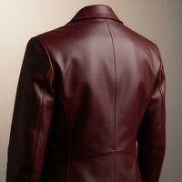 Crafted Leather Mens Classic Crimson Leather Jacket Pure Lambskin Motorcycle Slim Fit Biker  - Thumbnail 1
