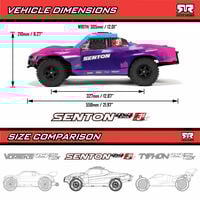Arrma ARA4303V4T3 1/10th Senton 223S DSC Brushless RTR 4X4 RC Short Course Truck - Thumbnail 6