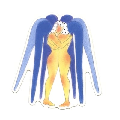 Angel hug sticker