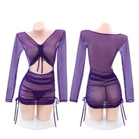 Sheer long-sleeved bodycon dress - Thumbnail 2