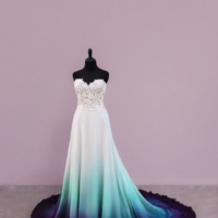 Sweetheart Ombre Wedding Dress, Bridal Dress - Thumbnail 1