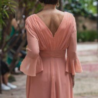 Simple V Neck Chiffon Mother of the Bride/Groom Dress Formal Dress - Thumbnail 1