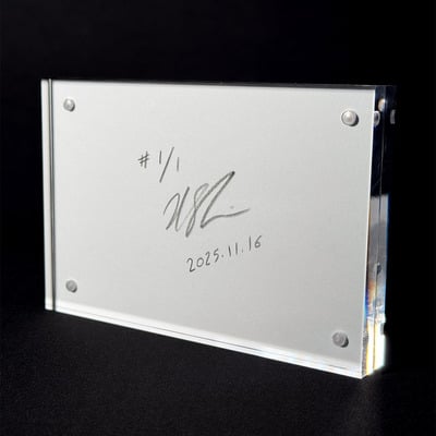 Anomaly 251116: one-of-a-kind signed glitch art 6" x 4" giclée print in acrylic frame