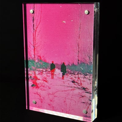 Anomaly 251118: one-of-a-kind signed glitch art 4" x 6" giclée print in acrylic frame