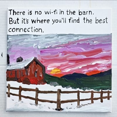 There's no wifi in the barn 