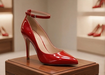 Crafted Leather Classic Luxury Handcrafted Women’s High Heel Pointed Toe Red Monk Strap Dress Shoes