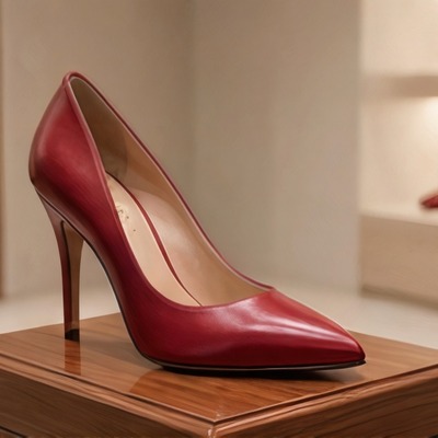 Crafted leather classic luxury handcrafted women’s crimson leather pointed toe high heel dress shoes perfect for evening parties