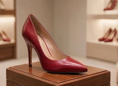 Crafted Leather Classic Luxury Handcrafted Women’s Crimson Leather Pointed Toe High Heel Dress Shoes Perfect For Evening Parties