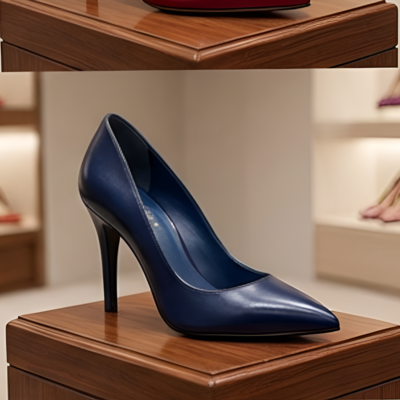 Crafted leather handcrafted women’s dark sapphire pointed toe dress shoes 