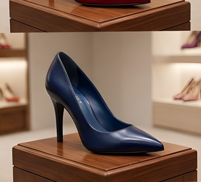 Crafted Leather Handcrafted Women’s Dark Sapphire Pointed Toe Dress Shoes 