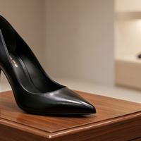 Crafted Leather Handcrafted Women’s Black Leather Pointed Toe Dress Shoes  - Thumbnail 2