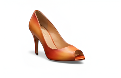 Crafted Leather Handcrafted Women’s Warm Orange Gradient Effect Peep Toe Dress Shoes 