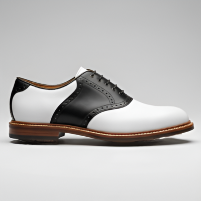 Crafted leather men’s dress shoes handcrafted white black leather saddle golf 