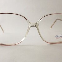 Mrs Doubtfire 1980's Vintage Clear and Red Pink Big Eyeglasses - Thumbnail 1