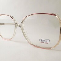 Mrs Doubtfire 1980's Vintage Clear and Red Pink Big Eyeglasses - Thumbnail 2