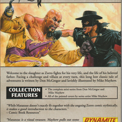 Dynamite zorro: matanzas tpb trade 2010 mcgregor mayhew