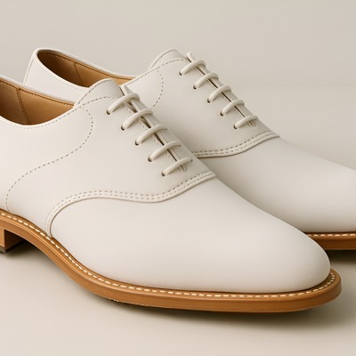 Crafted leather men’s handcrafted classic wholecut white suede leather dress lace up saddle golf shoes