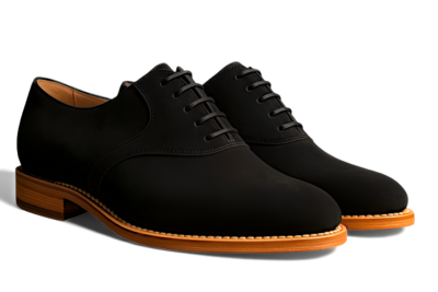 Crafted Leather Men’s Handcrafted Classic Wholecut Black Suede Leather Lace up Saddle Golf Shoes