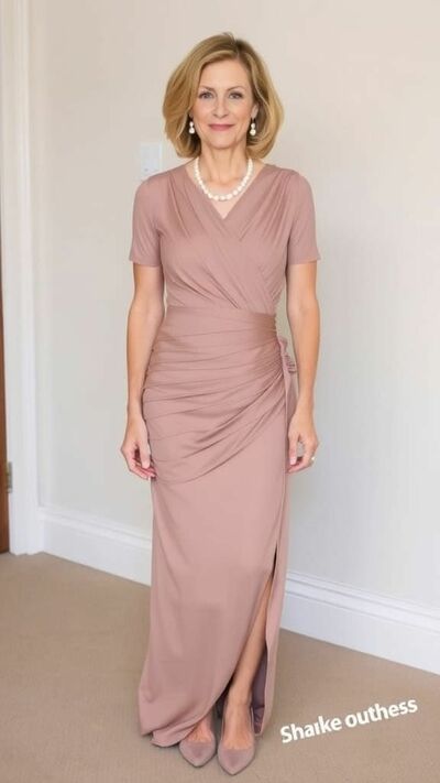 Elegant Sheath V Neck Mother of Bride/Groom Dress Evening Formal Gowns 