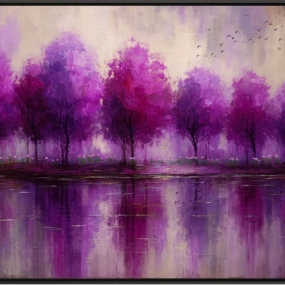 Twilight reflections purple forest dream