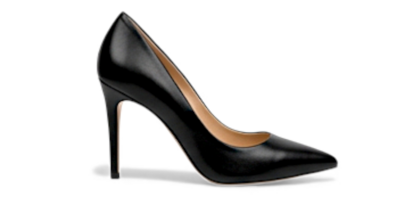 Crafted Leather Classic Women Black Leather High Heel Dress Shoes Pointed Toe Design