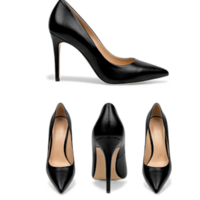 Crafted Leather Classic Women Black Leather High Heel Dress Shoes Pointed Toe Design - Thumbnail 4