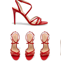 Crafted Leather Classic Women Red Leather Strappy High Heel With Open Toe Luxury Finish - Thumbnail 2
