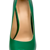 Crafted Leather Classic Women Emerald Green Peep Toe High Heel Dress Shoes - Thumbnail 1