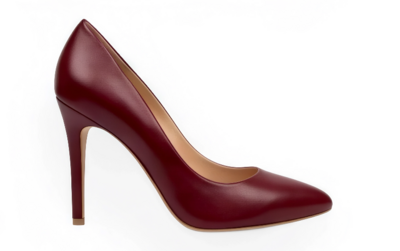 Crafted Leather Classic Women Burgundy High Heel Dress Shoes