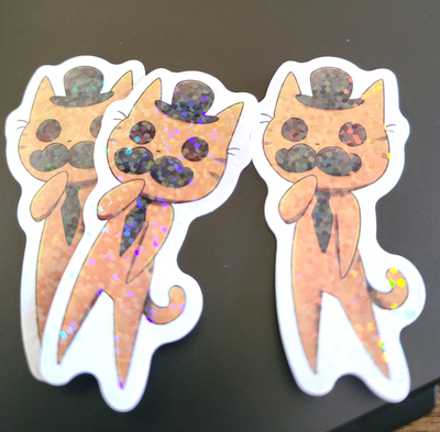 Mr.Cat Glitter Sticker