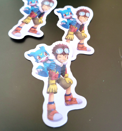 Daisuke+V-Mon Glitter Sticker