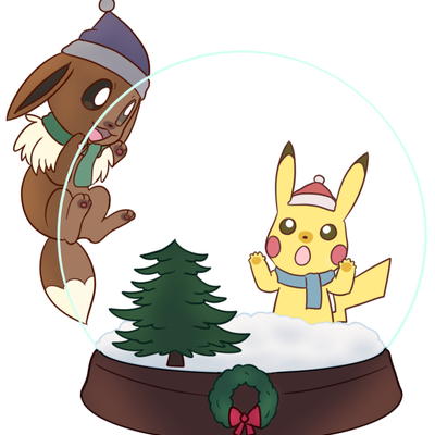 Eevee pikachu glitter sticker