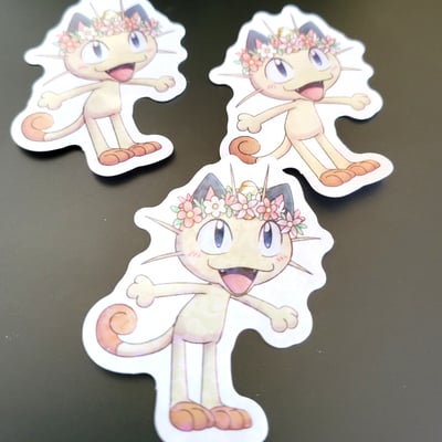 Meowth holo sticker