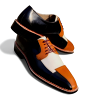 Crafted Leather Men’s Handcrafted Classic Multi Color Leather Lace up Dress Shoes - Thumbnail 2