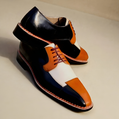 Crafted Leather Men’s Handcrafted Classic Multi Color Leather Lace up Dress Shoes