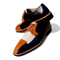 Crafted Leather Men’s Handcrafted Classic Multi Color Leather Lace up Dress Shoes - Thumbnail 1