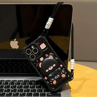 Bear Pattern Case With Mirror Stand For iPhone 17 16 15 IPS506 - Thumbnail 1