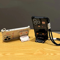 Bear Pattern Case With Mirror Stand For iPhone 17 16 15 IPS506 - Thumbnail 3