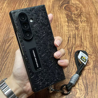 Leather Case for Samsung Z fold 7 6 5 With Lanyard SGX03 - Thumbnail 1