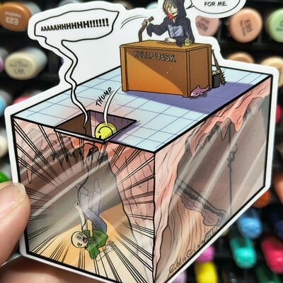 Sharkie cube sticker 