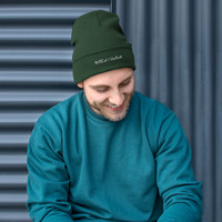 Unique embroidered design, classic cuffed skull cap. - Thumbnail 3