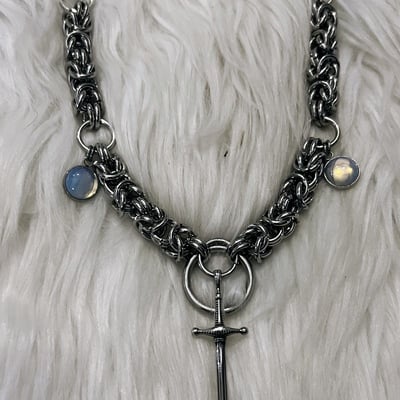 Opalite sword necklace 