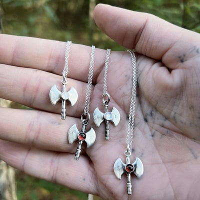 Jeweled axe necklaces