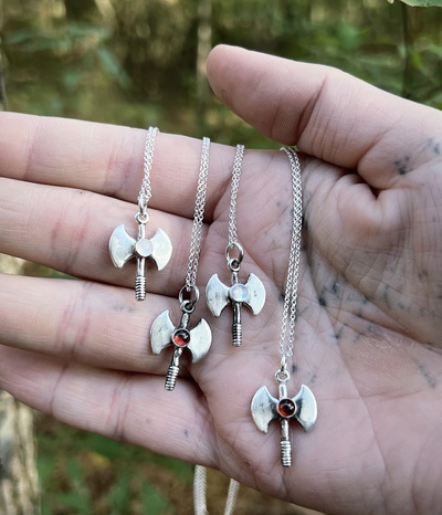 Jeweled Axe Necklaces