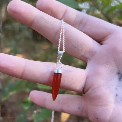 Carnelian fang necklace 